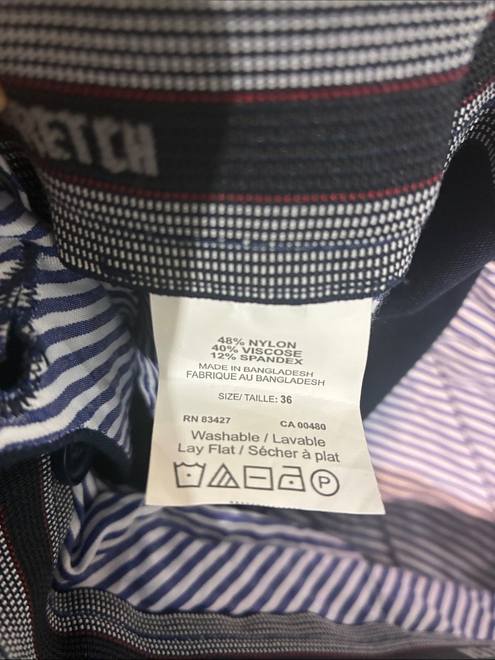 NWT BERTINI Men's Navy Blue Slim Fit Stretch Dress Pants Size 36 👵MT - Picture 5 of 5